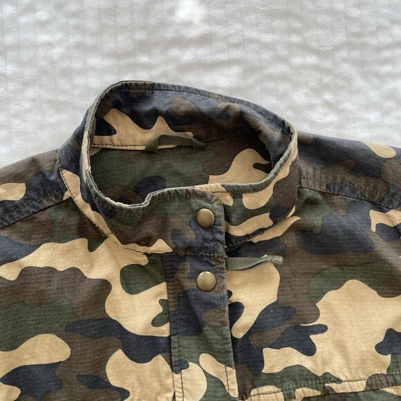 Gap Camo Utility Jacket Flap Pocket Military Full Zip Gorpcore Womens Medium - Picture 5 of 14
